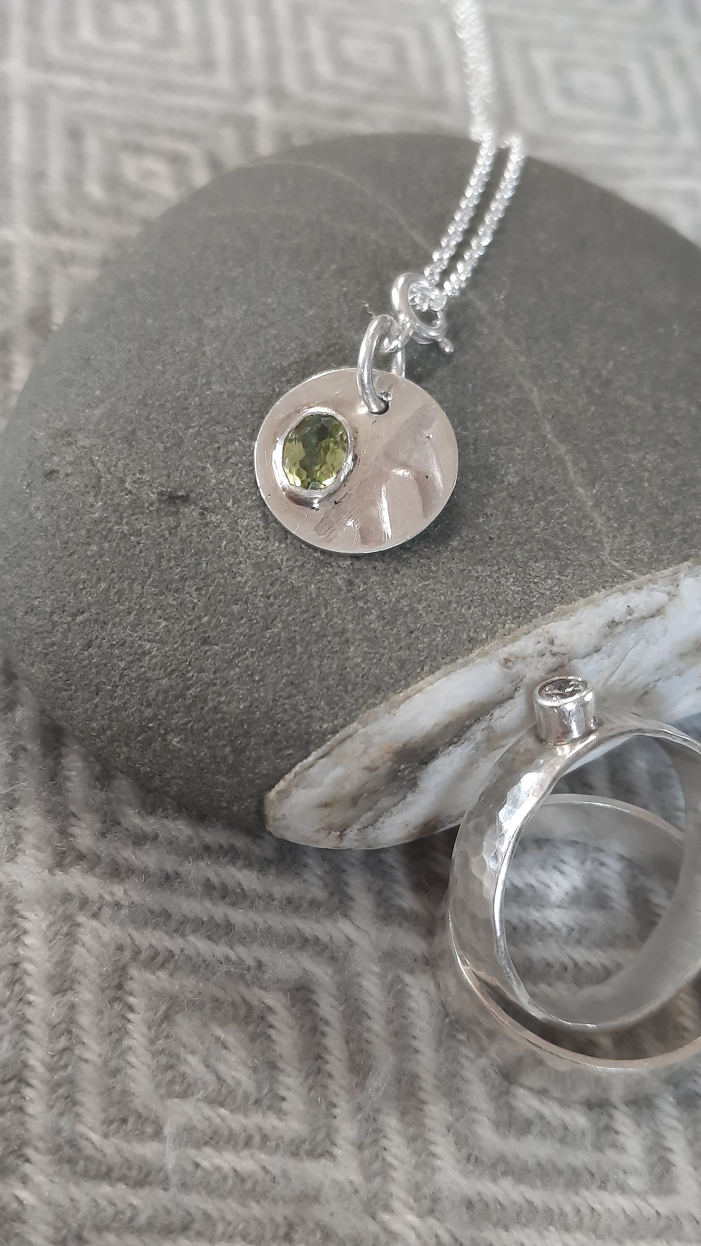 Sterling Silver Peridot Charm & Chain