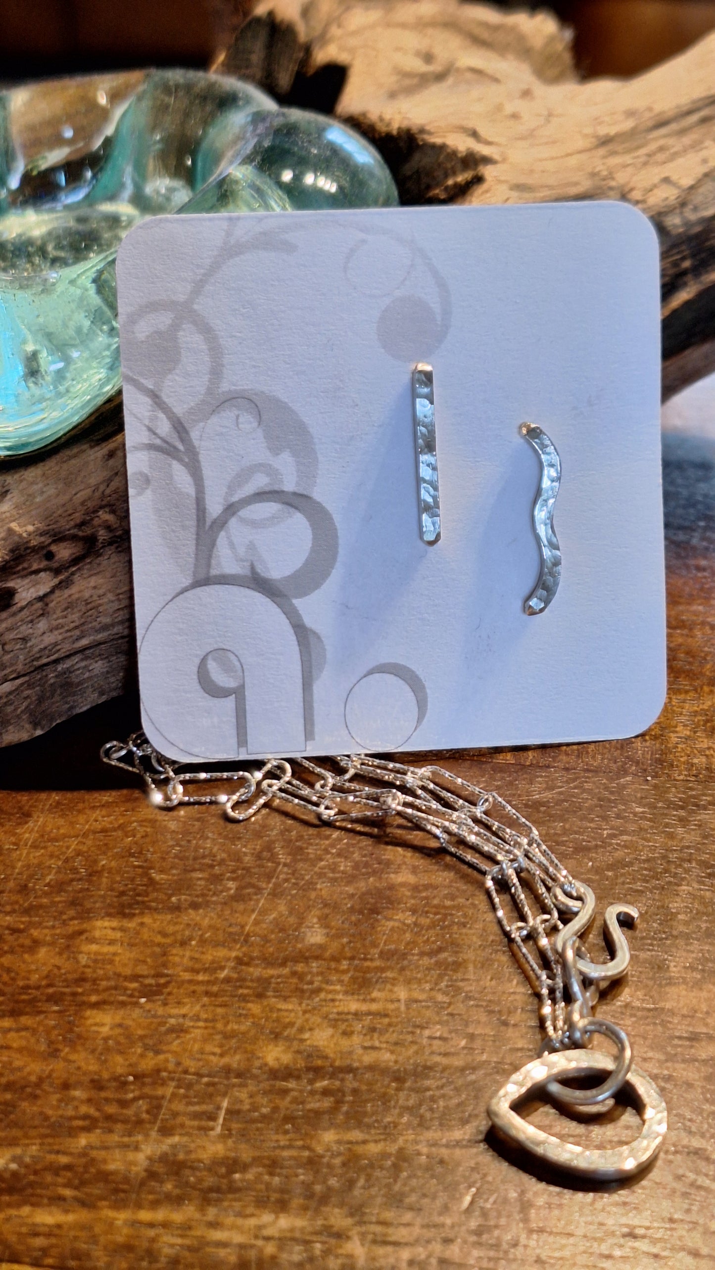 Odd Hammered Sterling Silver Earrings